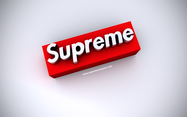Red supreme sign 3d render free wallpaper for desktop - medium preview image