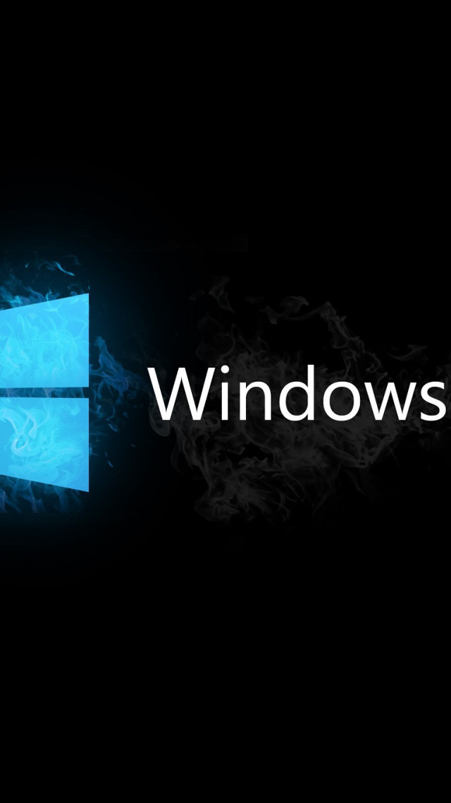 Black background blue window logo #3 free wallpaper for mobile - medium preview image