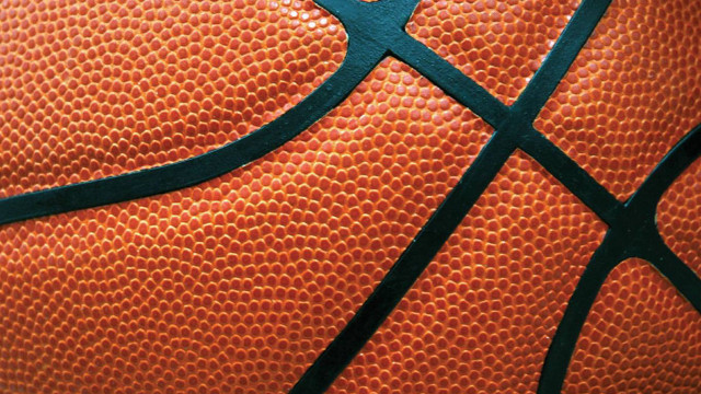 Basketball closeup black outline blue free wallpaper for desktop - medium preview image