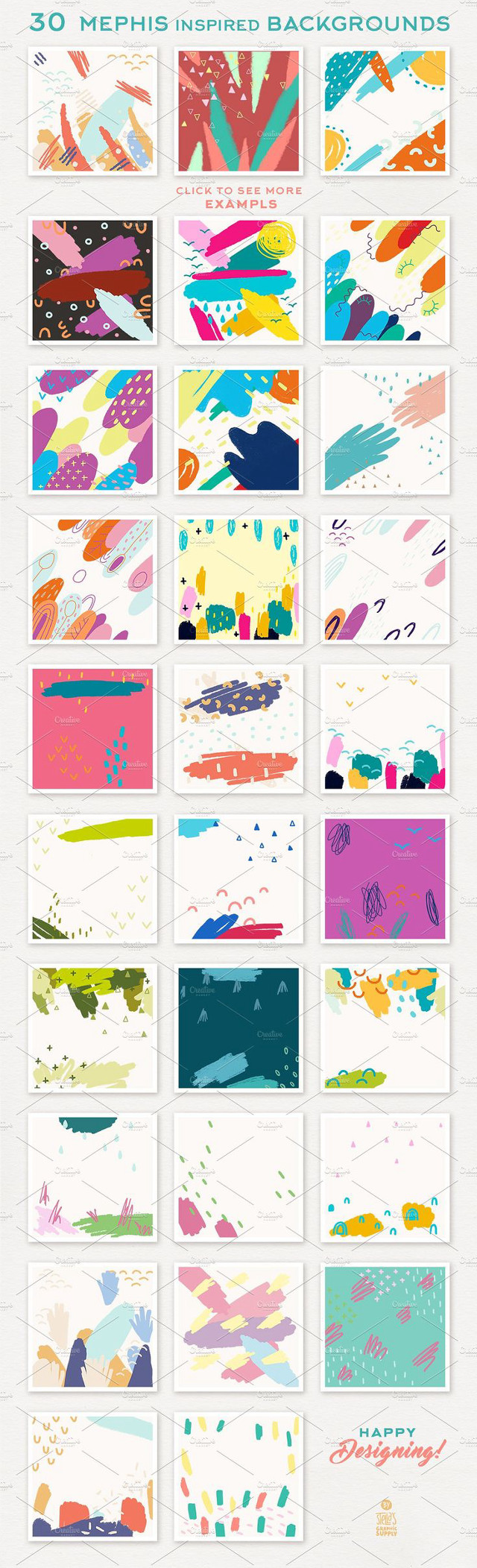 Colorful poster shapes design artwork free wallpaper for mobile - medium preview image