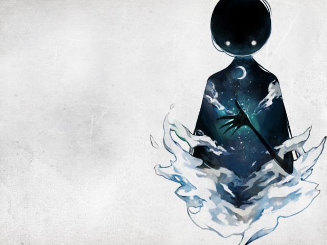 Man broom clouds moon stars free wallpaper for desktop - medium preview image