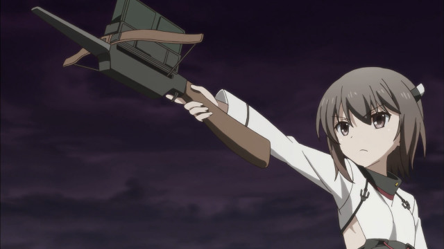 Girl holding gun cloudy background free wallpaper for desktop - medium preview image