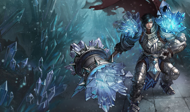 Armor ice crystals sword shield free wallpaper for desktop - medium preview image