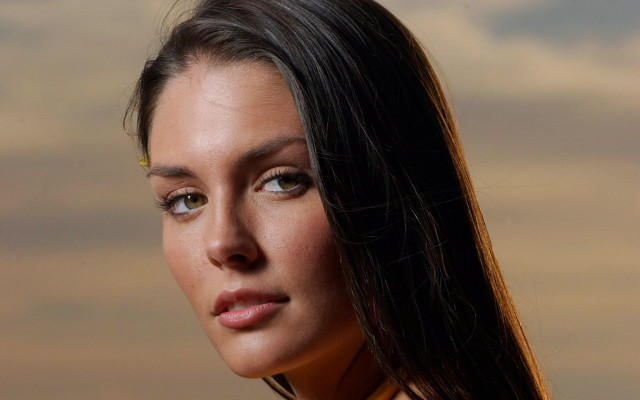 Woman long hair yellow shirt #4 free wallpaper for desktop - medium preview image