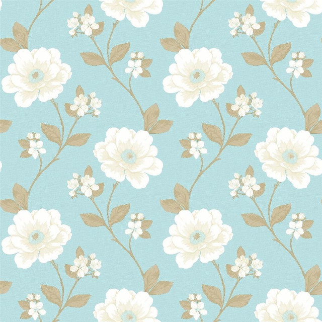 Blue white flower pattern leaves #2 free wallpaper for tablet - medium preview image