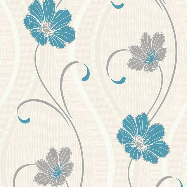 Blue gray flower wallpaper swirls free wallpaper for tablet - medium preview image