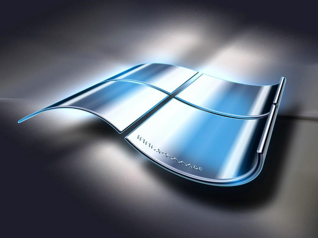 Shiny blue windows logo black free wallpaper for desktop - medium preview image