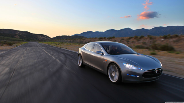 Silver car mountains sunset pink free wallpaper for desktop - medium preview image