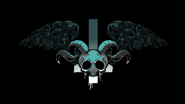 Skull horn wings black background free wallpaper for desktop - medium preview image