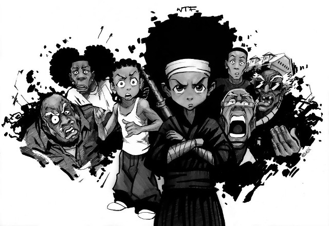 Scared group blackwhite anime manga free wallpaper for desktop - medium preview image