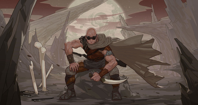 Man costume kneeling sword giant free wallpaper for desktop - medium preview image