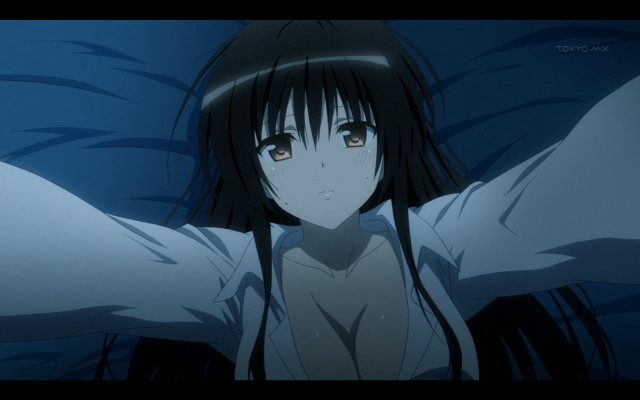 Girl longhair white shirt dark free wallpaper for desktop - medium preview image