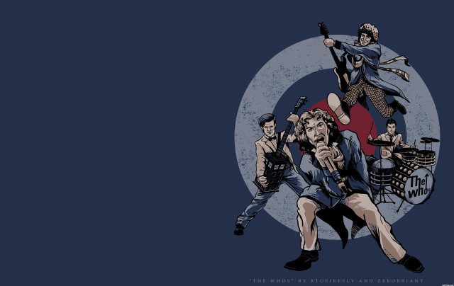 Group guitar player blue background free wallpaper for desktop - medium preview image