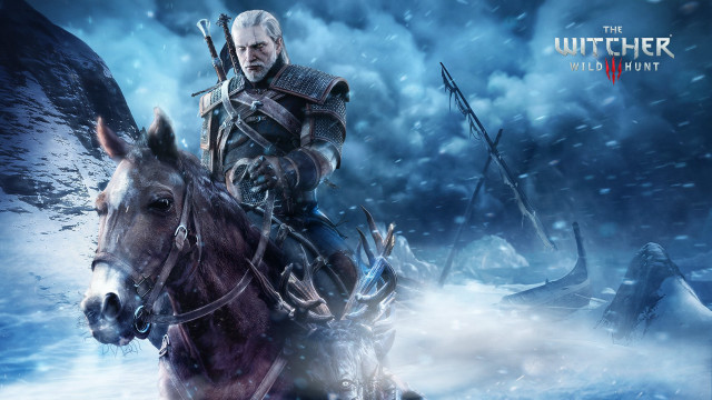 Man riding horse snow bow free wallpaper for desktop - medium preview image