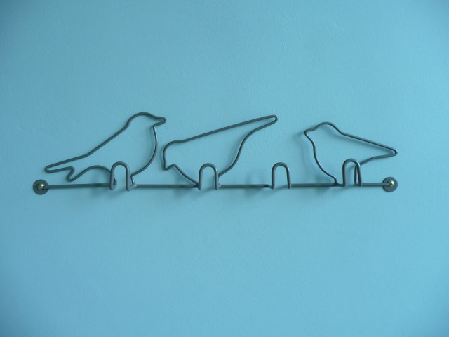 Metal bird wire blue background free wallpaper for desktop - medium preview image