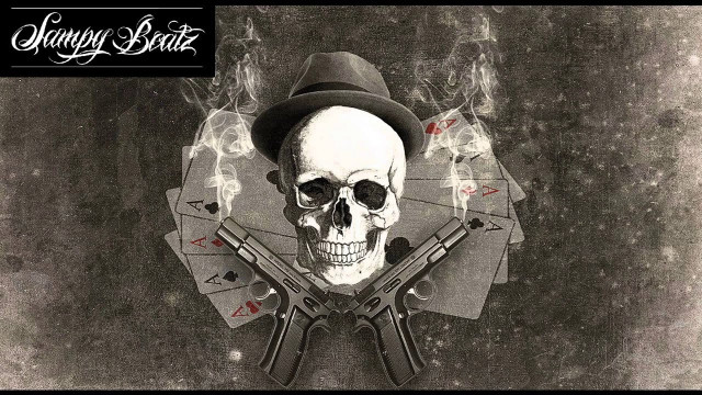 Skull hat guns table smoke free wallpaper for desktop - medium preview image