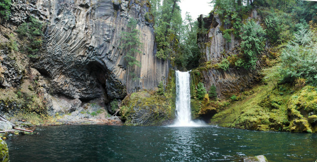 Waterfall river background man standing free wallpaper for desktop - medium preview image