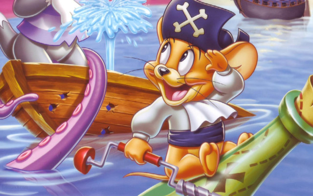 Cartoon mouse pirate hat boat free wallpaper for desktop - medium preview image