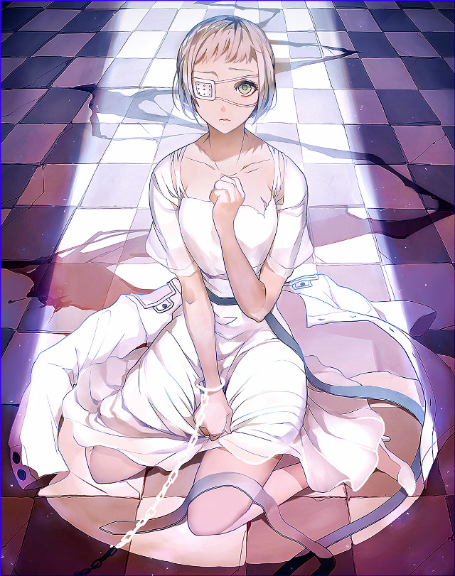 Woman sitting floor light dress free wallpaper for mobile - medium preview image