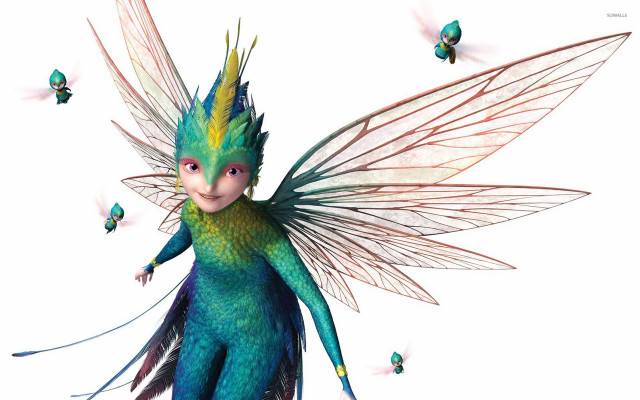 Green fairy blue wings green free wallpaper for desktop - medium preview image