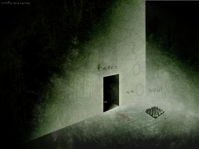Dark room door writing light free wallpaper for desktop - medium preview image