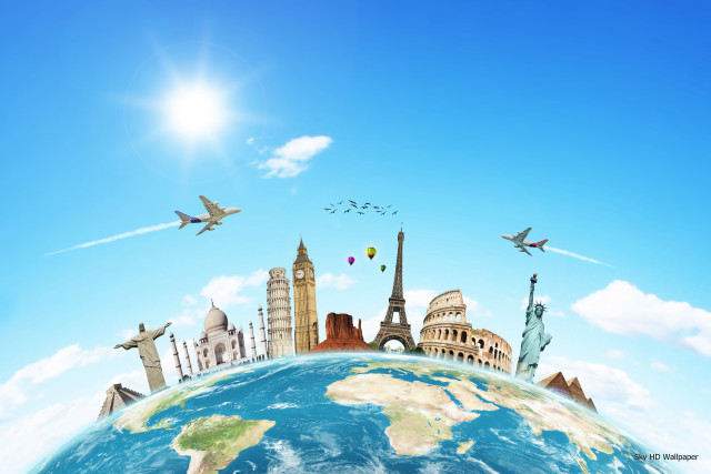 World diverse places plane flying free wallpaper for desktop - medium preview image