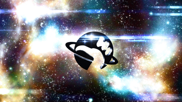 Saturn space stars background logo free wallpaper for desktop - medium preview image