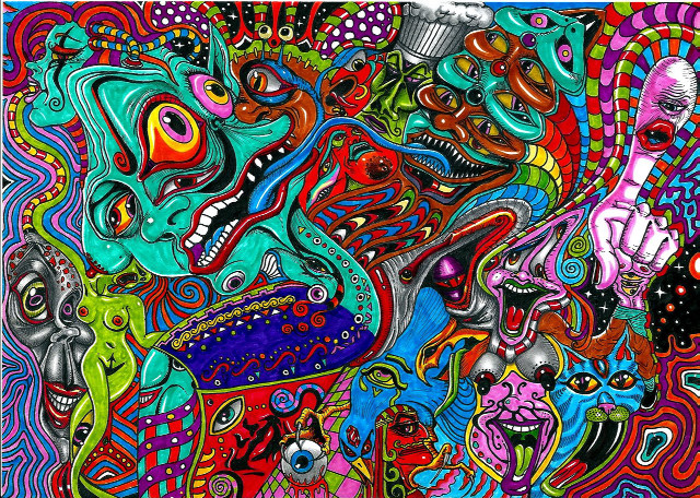 Group people colors patterns painting free wallpaper for desktop - medium preview image