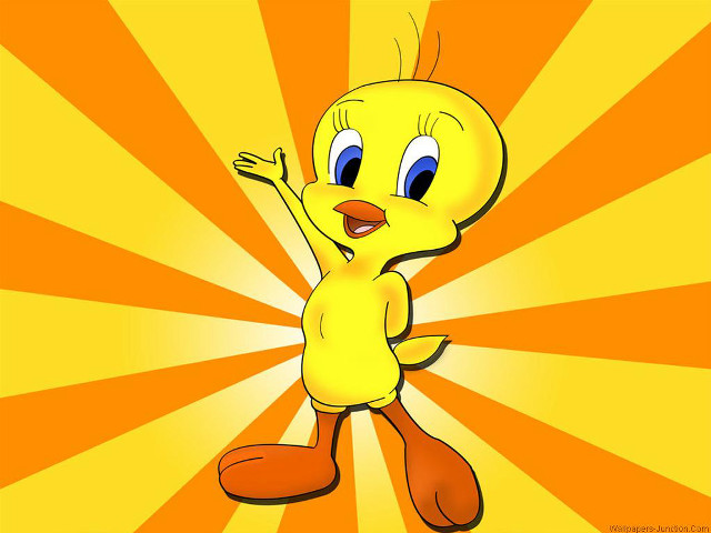 Cartoon yellow bird big smile free wallpaper for desktop - medium preview image