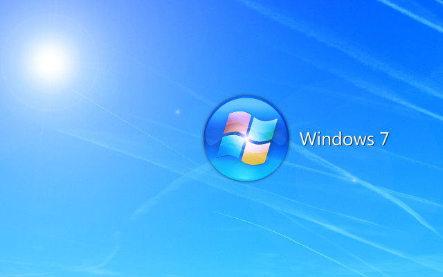 Blue sky windows7 logo sun free wallpaper for desktop - medium preview image