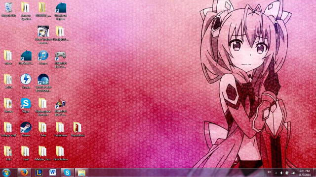 Desktop anime character pink red free wallpaper for desktop - medium preview image