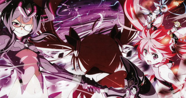 Anime girls long hair purple free wallpaper for desktop - medium preview image