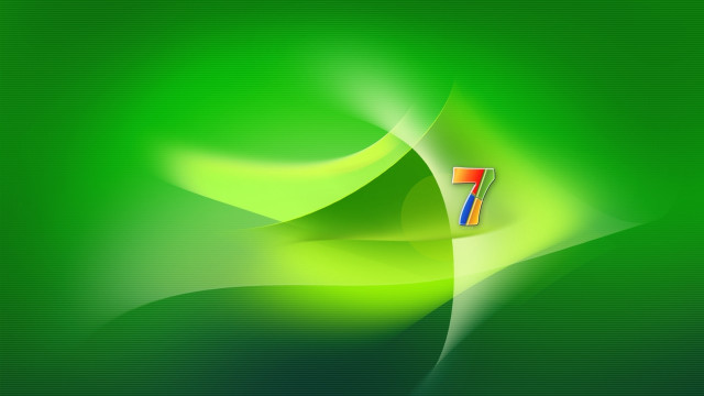 Green background number seven wave free wallpaper for desktop - medium preview image
