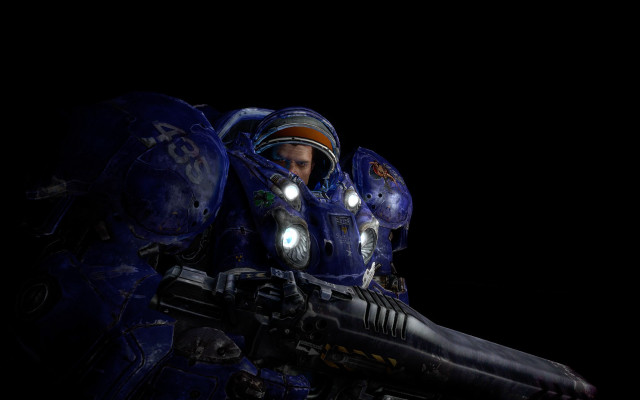 Space suit man gun helmet #2 free wallpaper for desktop - medium preview image