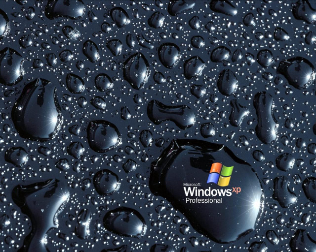Black background water drops windows free wallpaper for desktop - medium preview image