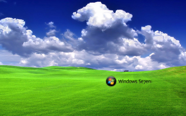 Green field blue sky clouds #91 free wallpaper for desktop - medium preview image