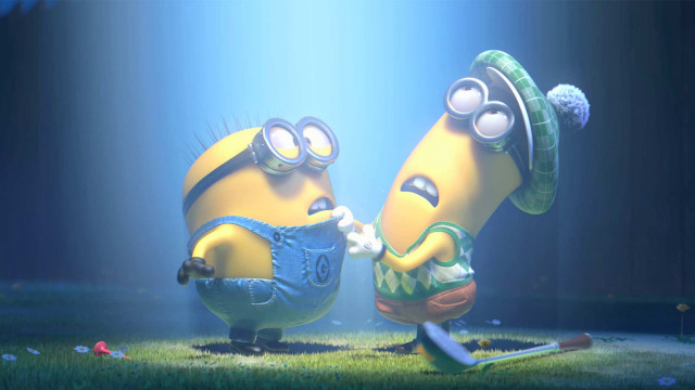 Minions grass light rayonism pastel free wallpaper for desktop - medium preview image