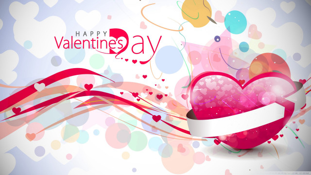 Valentine heart ribbon banner love free wallpaper for desktop - medium preview image