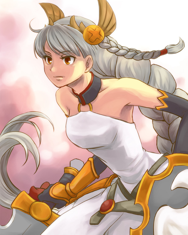 Woman ponytail white dress horse free wallpaper for mobile - medium preview image