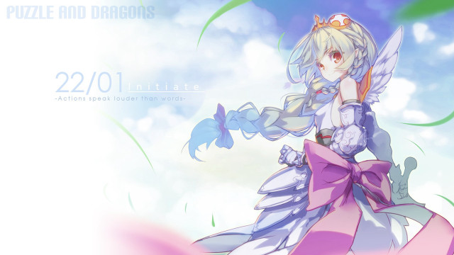 Girl dress bow sky clouds free wallpaper for desktop - medium preview image