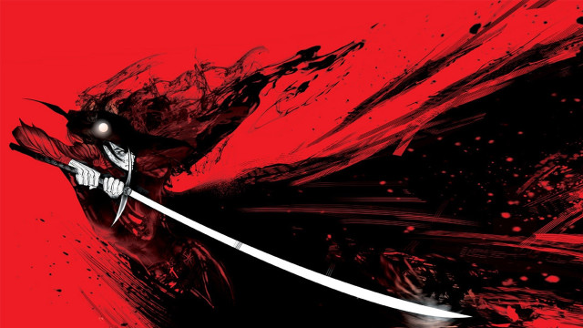 Man sword red background paint free wallpaper for desktop - medium preview image
