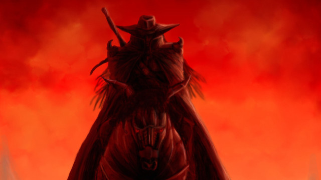 Man riding horse demon back free wallpaper for desktop - medium preview image
