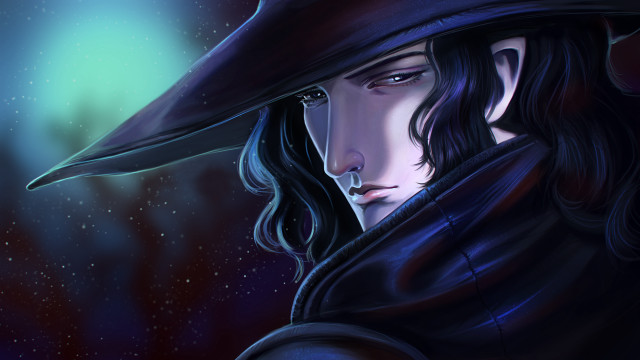 Gothic man hat cloak longblackhair free wallpaper for desktop - medium preview image