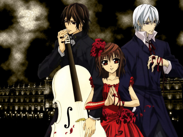 Gothic anime violin flowers formal free wallpaper for desktop - medium preview image