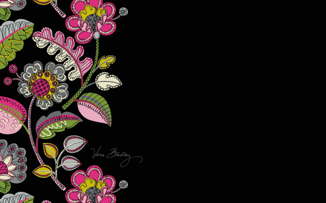 Black floral artnouveau embroidered hair free wallpaper for desktop - medium preview image