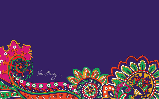 Colorful paisley design purple blue free wallpaper for desktop - medium preview image