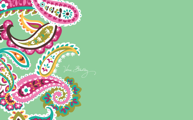 Green background paisley pattern white free wallpaper for desktop - medium preview image
