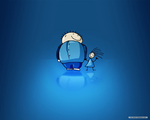 Cartoon character child hand walking free wallpaper for desktop - medium preview image