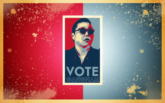 Political poster man sunglasses red free wallpaper for desktop - medium preview image