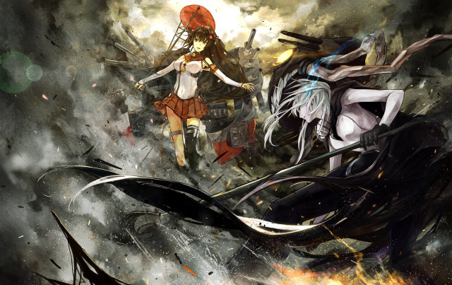 Abyssal ships stormy sky battle free wallpaper for desktop - medium preview image